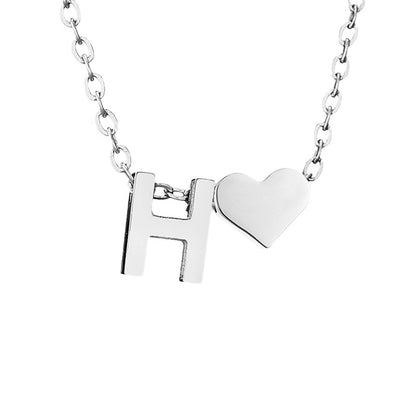 Personalized Heart & Letter Necklace