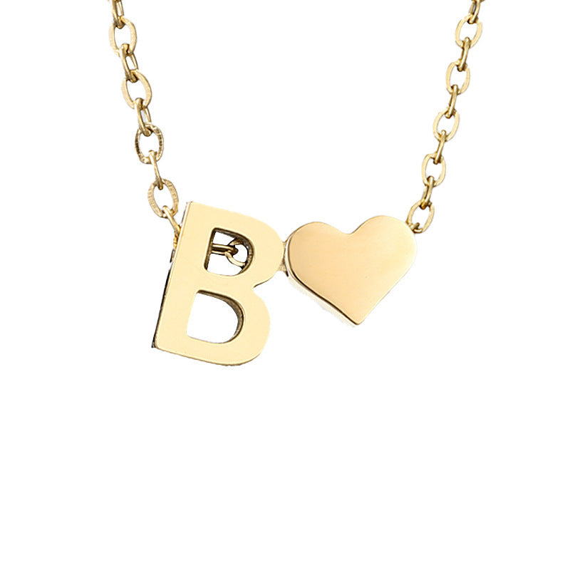 Personalized Heart & Letter Necklace