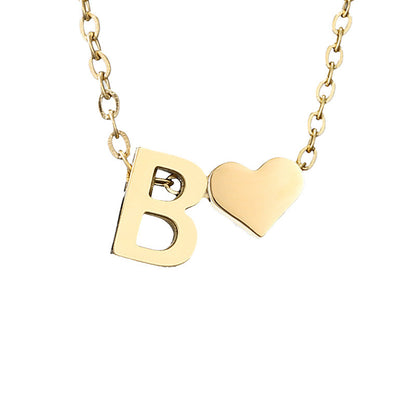 Personalized Heart & Letter Necklace