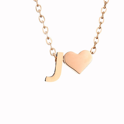 Personalized Heart & Letter Necklace