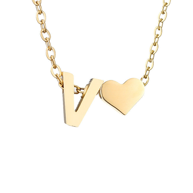 Personalized Heart & Letter Necklace