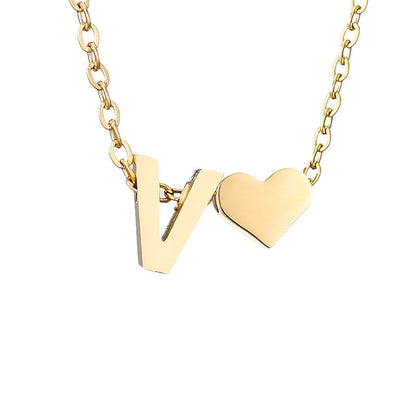 Personalized Heart & Letter Necklace