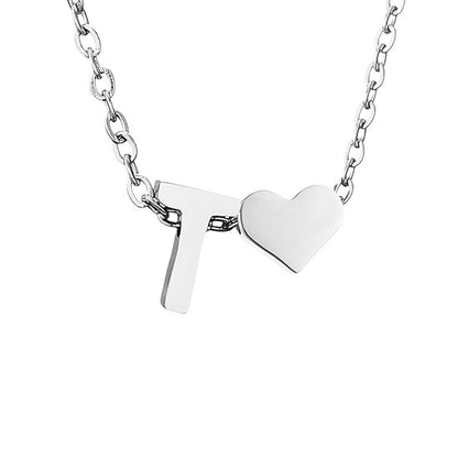 Personalized Heart & Letter Necklace