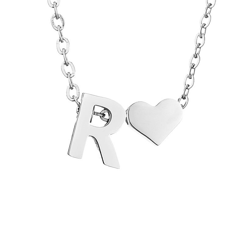 Personalized Heart & Letter Necklace