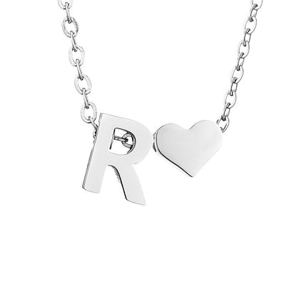 Personalized Heart & Letter Necklace