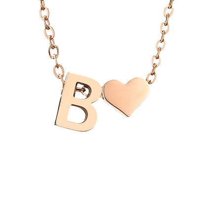 Personalized Heart & Letter Necklace