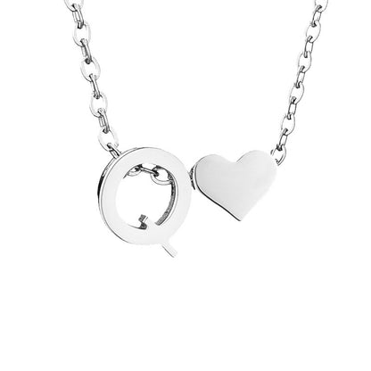 Personalized Heart & Letter Necklace