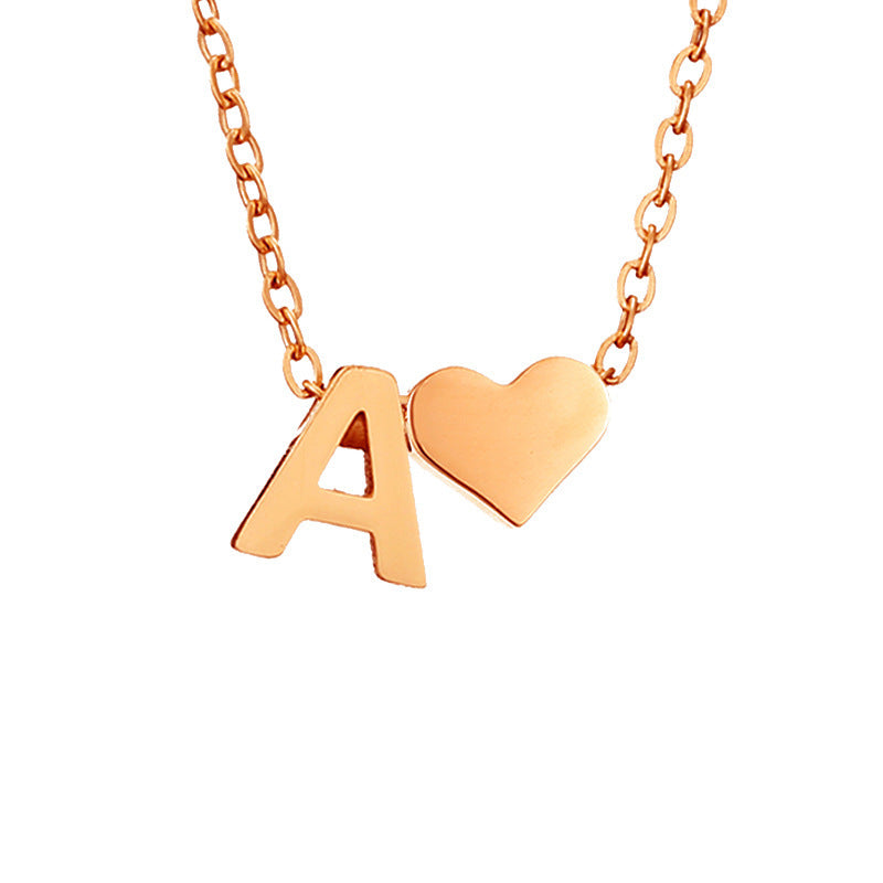 Personalized Heart & Letter Necklace