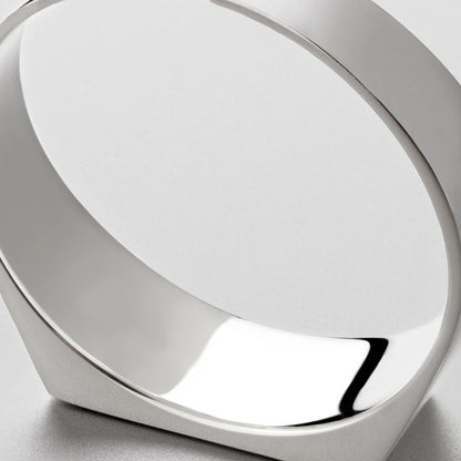 Small Strip Glossy Stainless Steel Ring Men