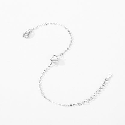 S925 Silver Sweet Girl Heart-shaped Bracelet