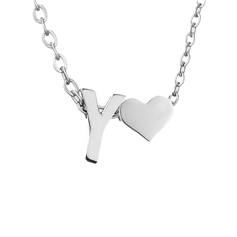 Personalized Heart & Letter Necklace