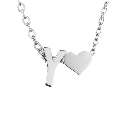 Personalized Heart & Letter Necklace