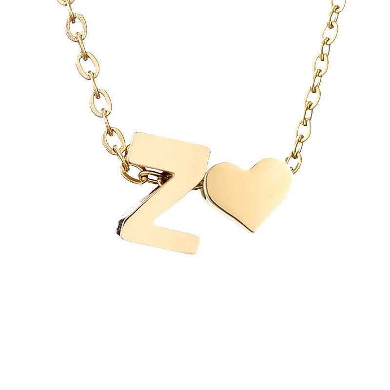 Personalized Heart & Letter Necklace