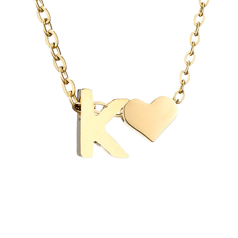 Personalized Heart & Letter Necklace