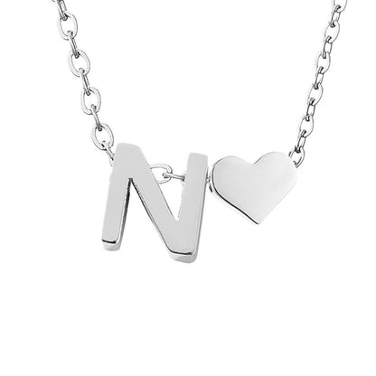 Personalized Heart & Letter Necklace