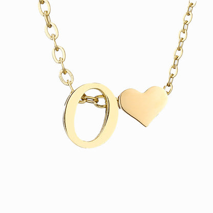 Personalized Heart & Letter Necklace