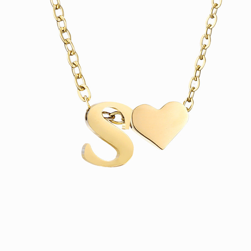 Personalized Heart & Letter Necklace