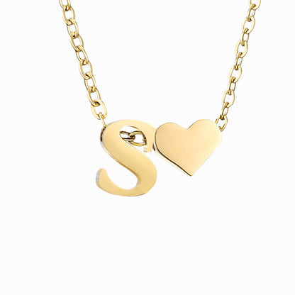 Personalized Heart & Letter Necklace