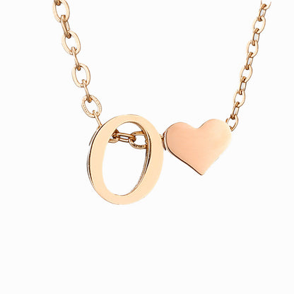 Personalized Heart & Letter Necklace