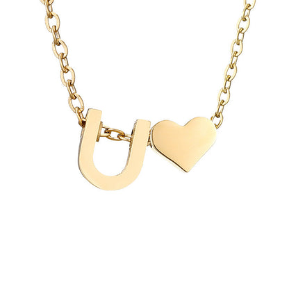 Personalized Heart & Letter Necklace