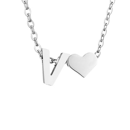 Personalized Heart & Letter Necklace