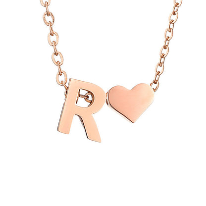 Personalized Heart & Letter Necklace